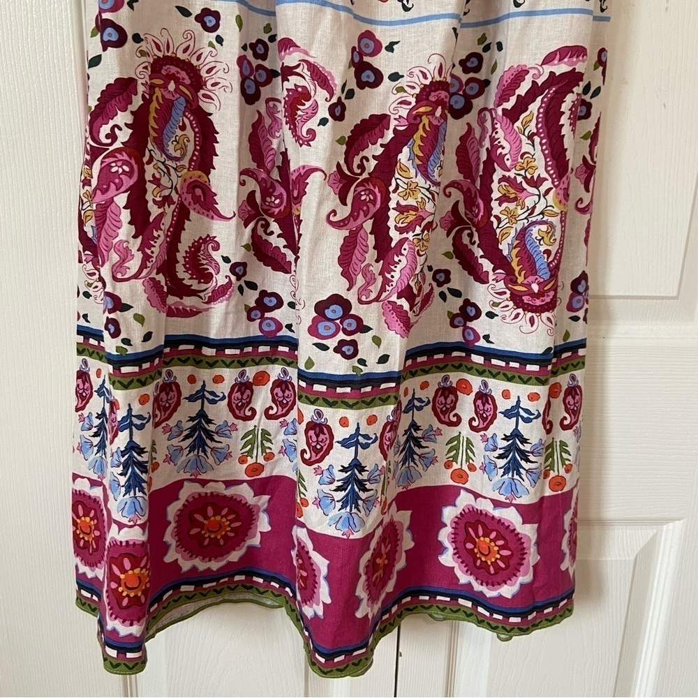 Caroline Constas NWT Linen Floral Printed Long Midi Skirt Size XS - Picture 8 of 15